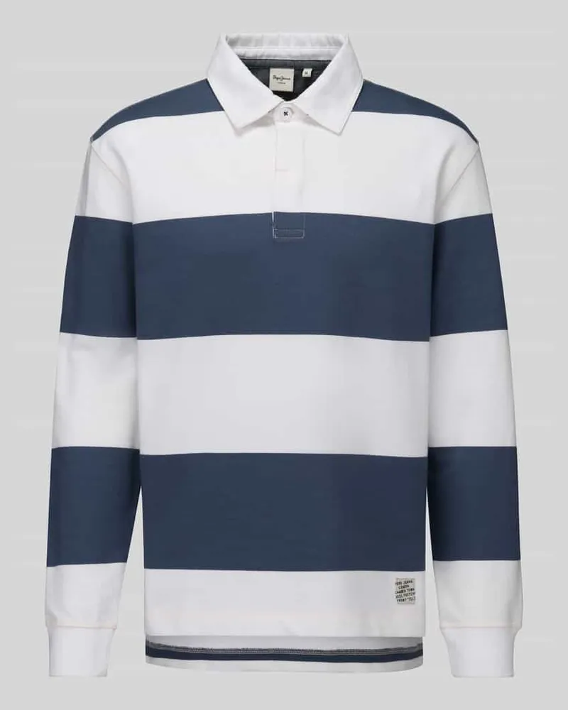 Pepe Jeans Sweatshirt mit Label-Patch Modell 'MATEO Petrol