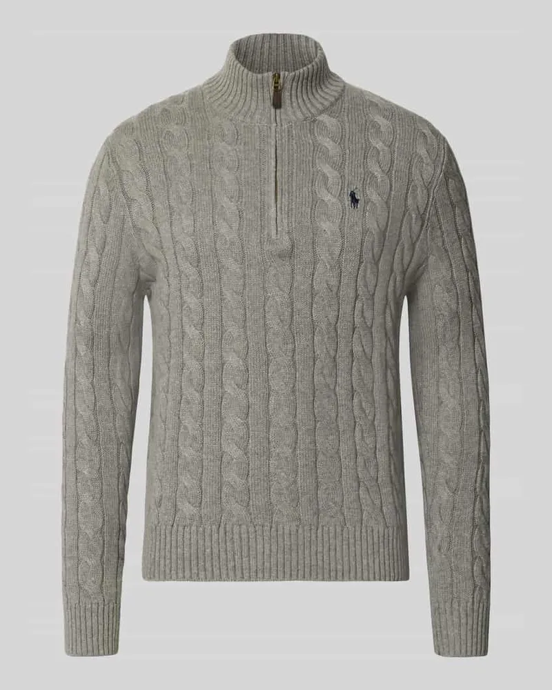 Ralph Lauren Relaxed Fit Troyer aus reiner Baumwolle Mittelgrau