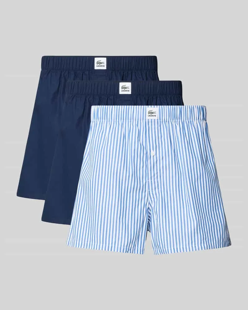Lacoste Boxer im 3er-Pack mit Logo-Patch Marine