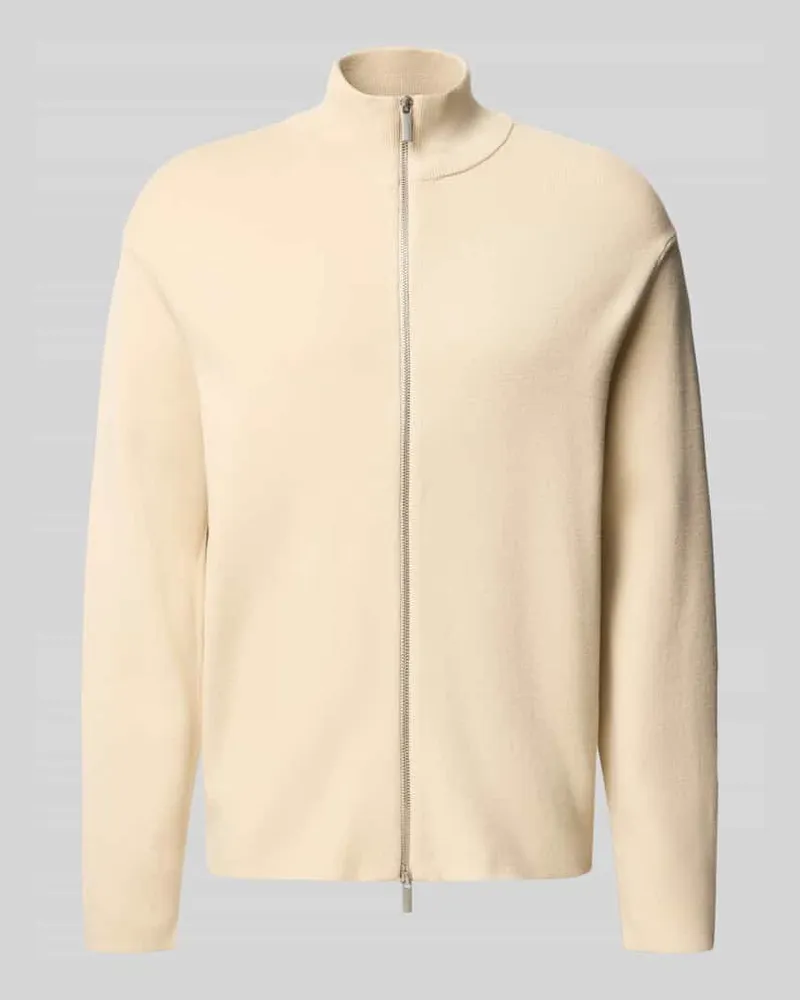 Selected Strickjacke mit Zweiwege Reißverschluss Offwhite
