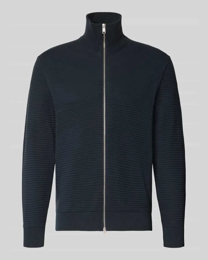 Marc O'Polo Regular Fit Strickjacke aus reiner Baumwolle Dunkelblau