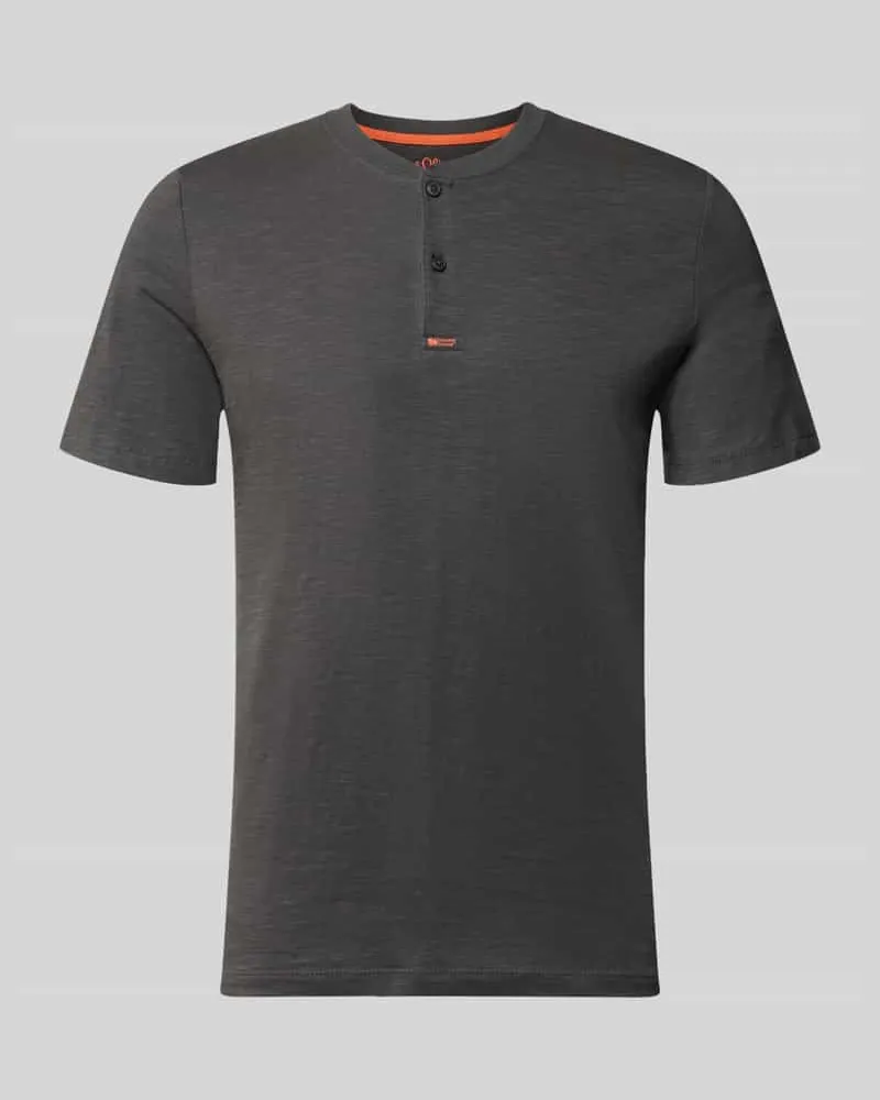 S.Oliver Regular Fit T-Shirt aus reiner Baumwolle Anthrazit
