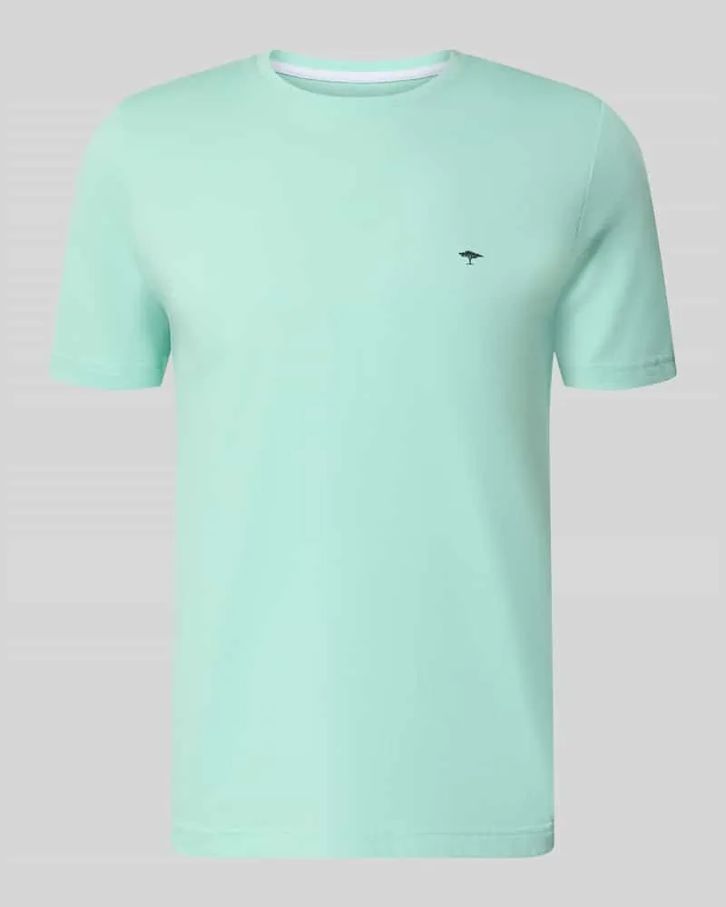 Fynch-Hatton T-Shirt mit Rundhalsausschnitt und Label-Stitching Mint