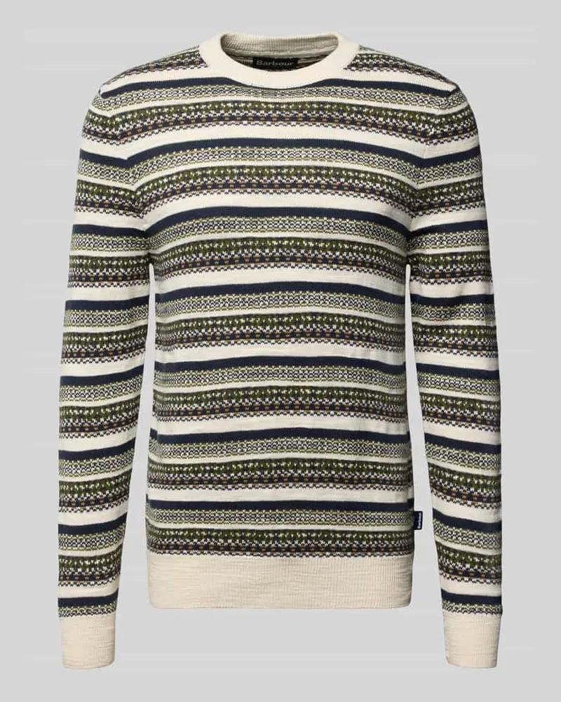 Barbour Loose Fit Strickpullover aus reiner Baumwolle Offwhite