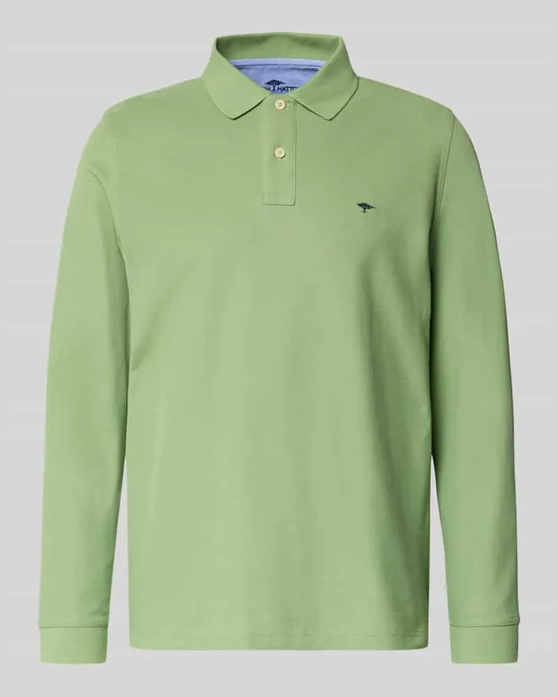 Fynch-Hatton Poloshirt mit Label-Stitching Hellgruen