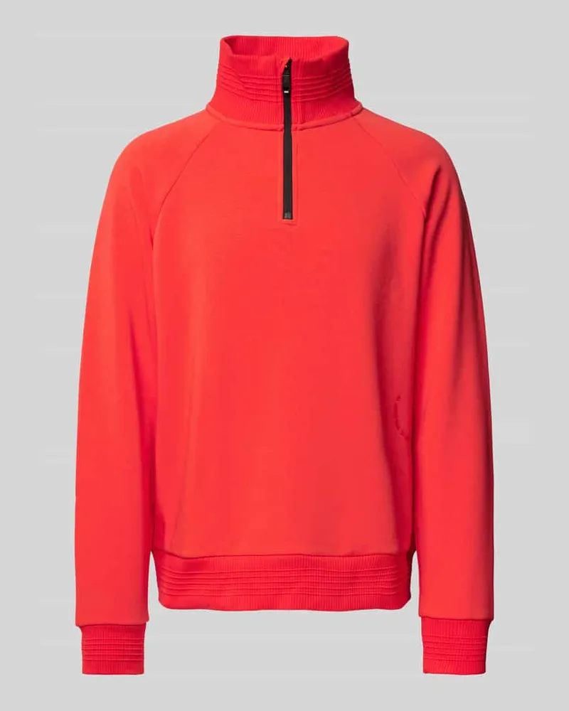 HUGO BOSS Sweatshirt mit Troyer-Kragen Modell 'Saggel Kirsche