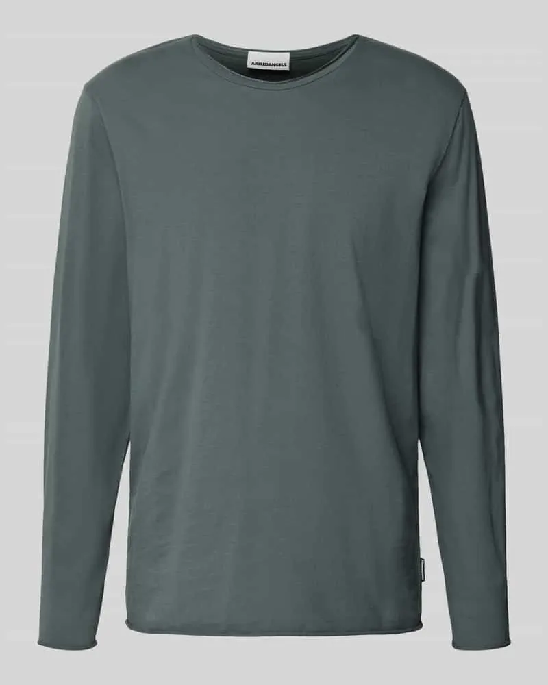 Armedangels Relaxed Fit Langarmshirt aus reiner Bio-Baumwolle Modell 'MAARKOS Anthrazit