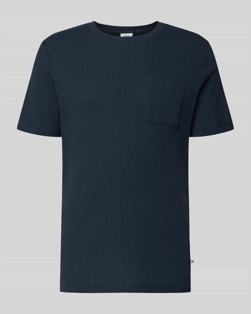 S.Oliver Regular Fit T-Shirt aus Baumwoll-Mix Marine