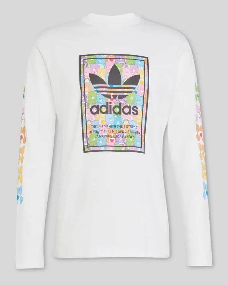 adidas Regular Fit Langarmshirt aus reiner Baumwolle Weiss