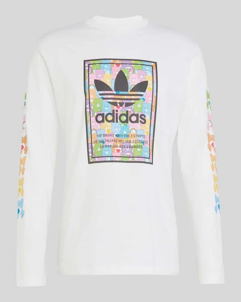 adidas Regular Fit Langarmshirt aus reiner Baumwolle Weiss