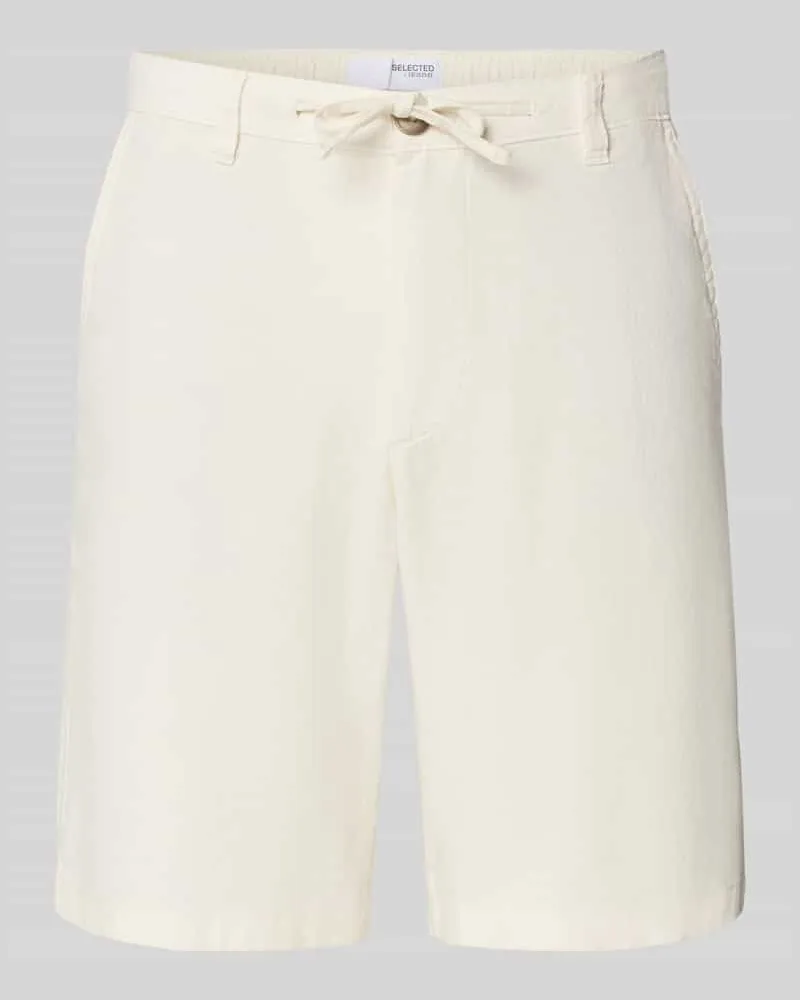 Selected Homme Regular Fit Shorts aus Baumwoll-Leinen-Mix 