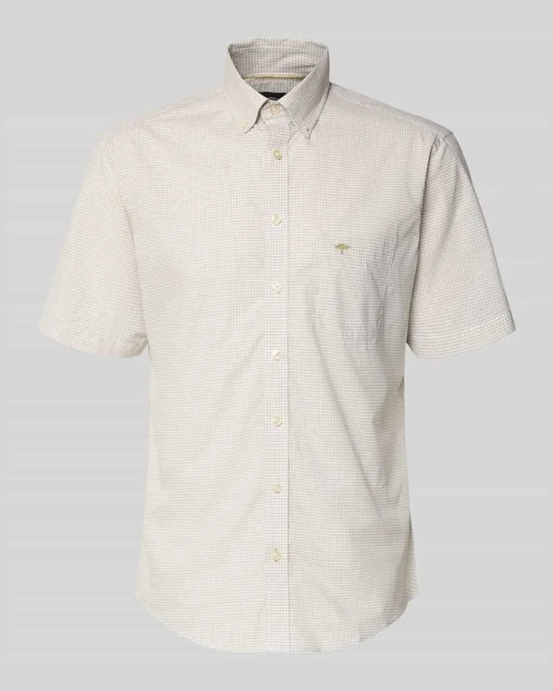 Fynch-Hatton Modern Fit Freizeithemd mit Brusttasche und Logo-Stitching Hellgruen