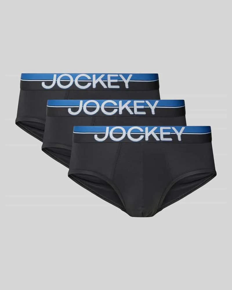 Jockey Slim Fit Slip mit Logo-Stitching im 3er-pack Black
