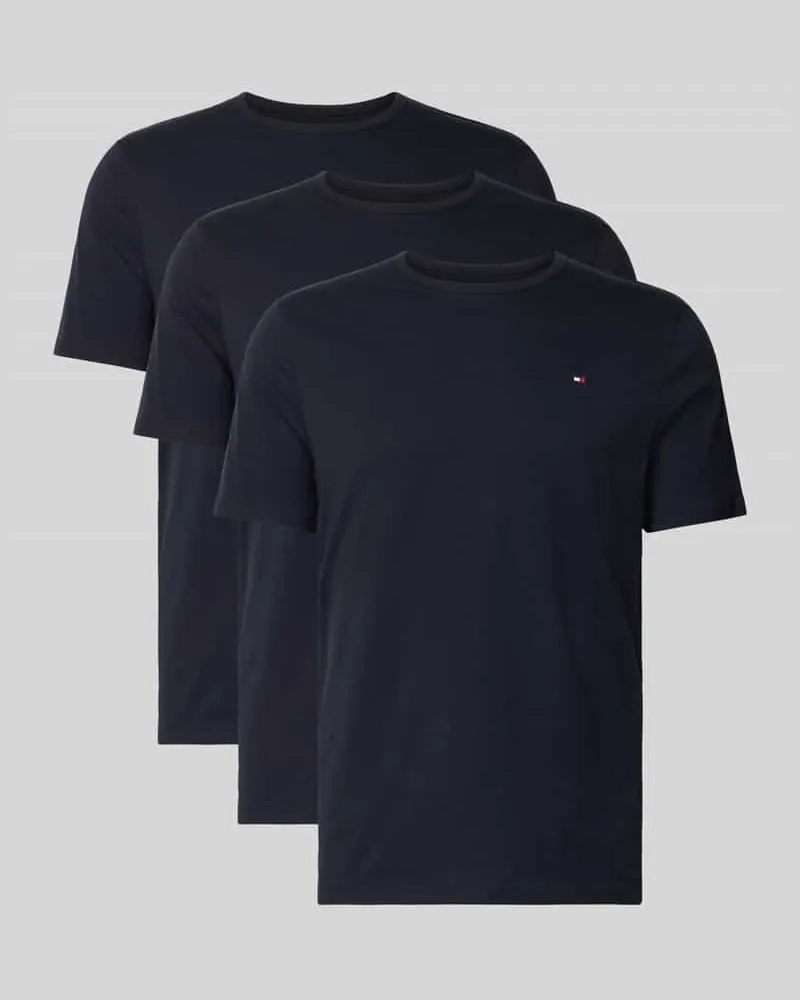 Tommy Hilfiger T-Shirt Set aus reiner Baumwolle im 3er-Pack Marine