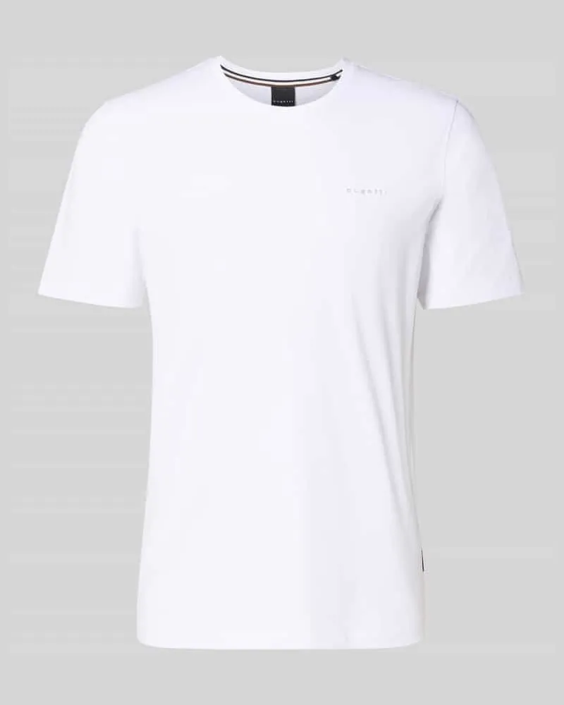 Bugatti T-Shirt mit Label-Detail Weiss