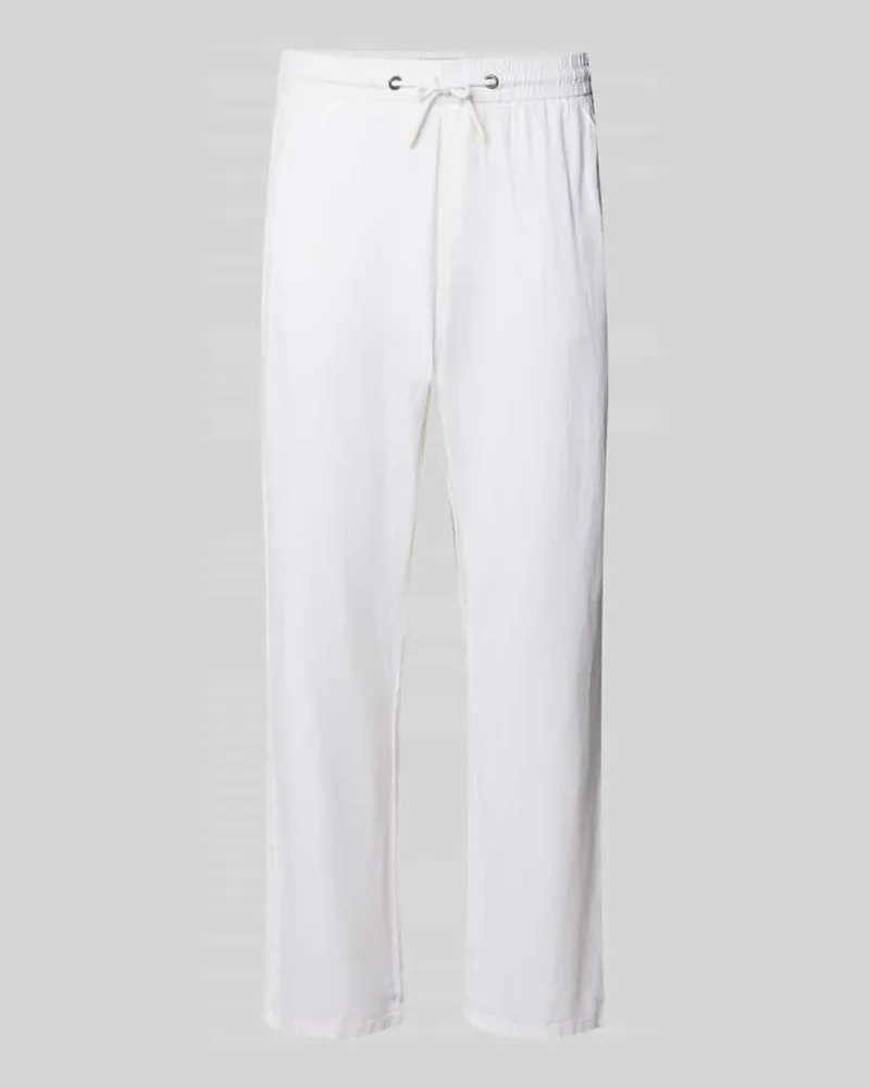 Blend Wide Fit Leinenhose mit Viskose-Anteil Modell 'Malvin Offwhite