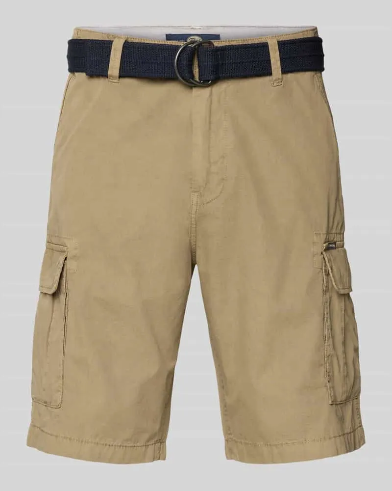 Petrol Industries Regular Fit Bermudas mit Cargo-Taschen Beige