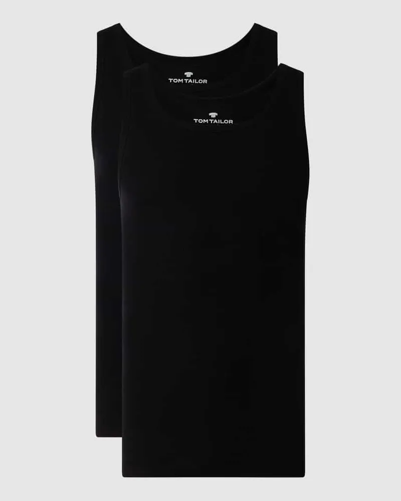 Tom Tailor Tanktop aus Baumwolle im 2er-Pack Black