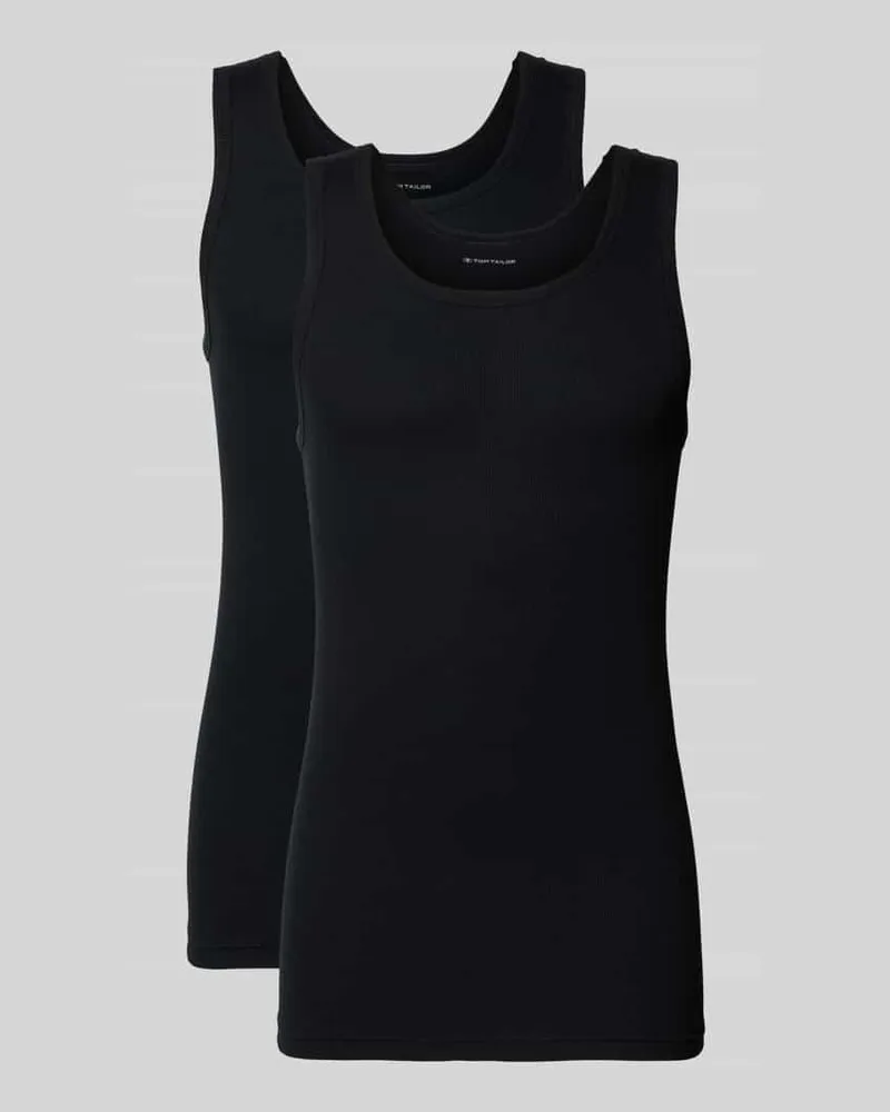Tom Tailor Tanktop aus reiner Baumwolle im 2er-Pack Black