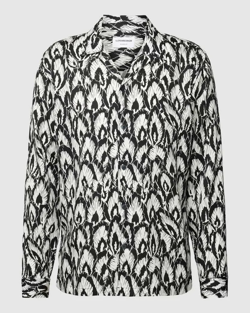 Lindbergh Relaxed Fit Freizeithemd mit Allover-Muster Black