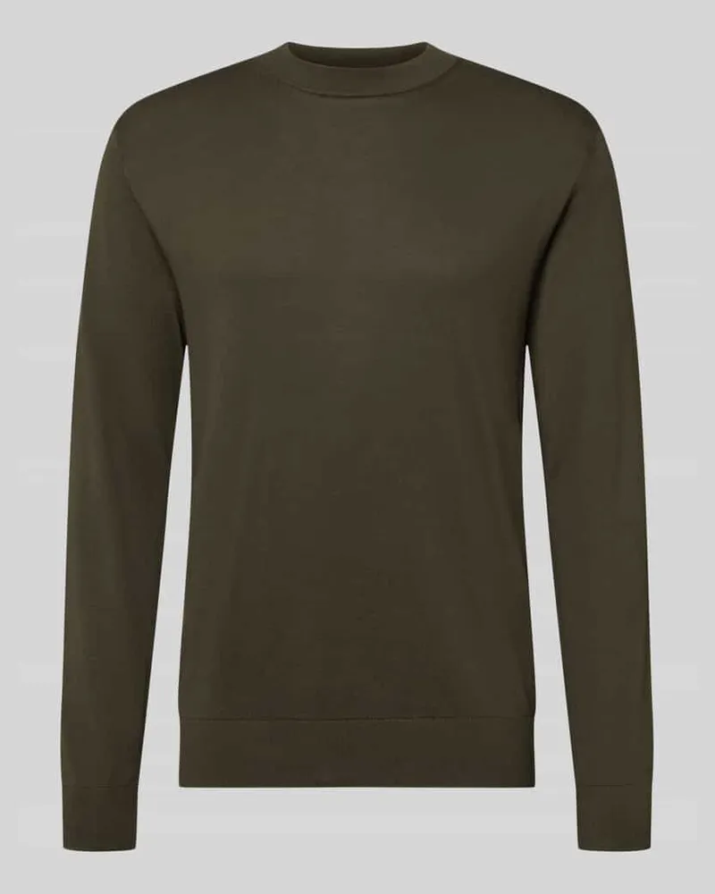 Selected Regular Fit Pullover aus reiner Baumwolle Modell 'TORINO Dunkelgruen