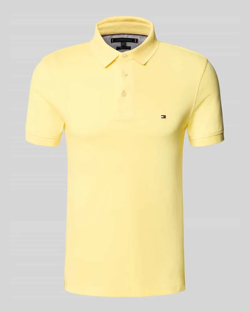 Tommy Hilfiger Slim Fit Poloshirt aus Baumwoll-Elasthan-Mix Gelb