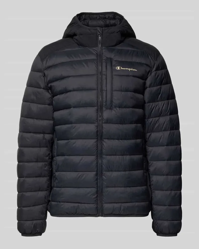 Champion Steppjacke mit Kapuze und Logo Black