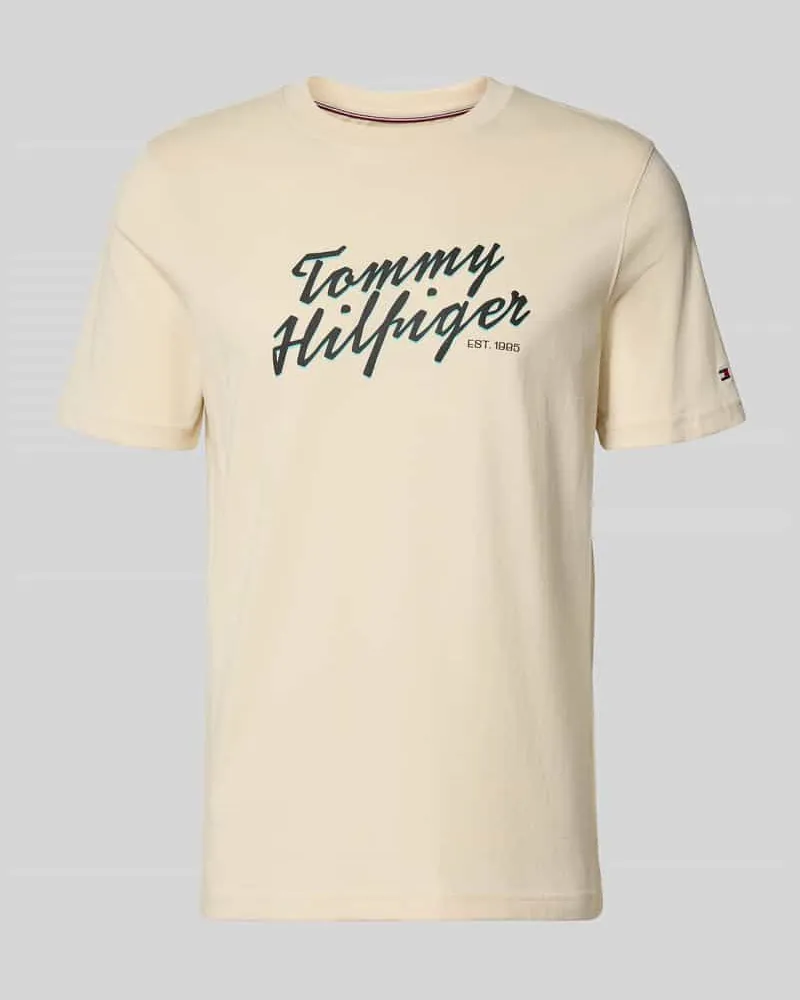 Tommy Hilfiger Regular Fit T-Shirt aus reiner Baumwolle Sand
