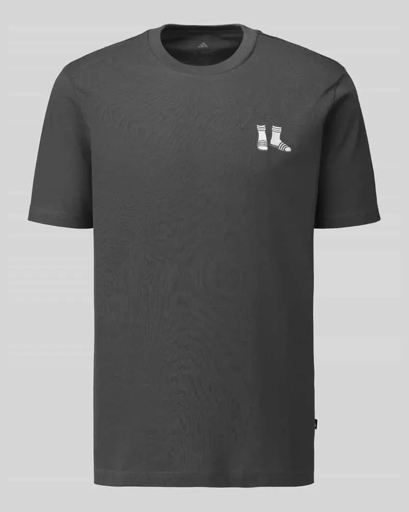 adidas T-Shirt mit kleinem Motiv-Print Anthrazit