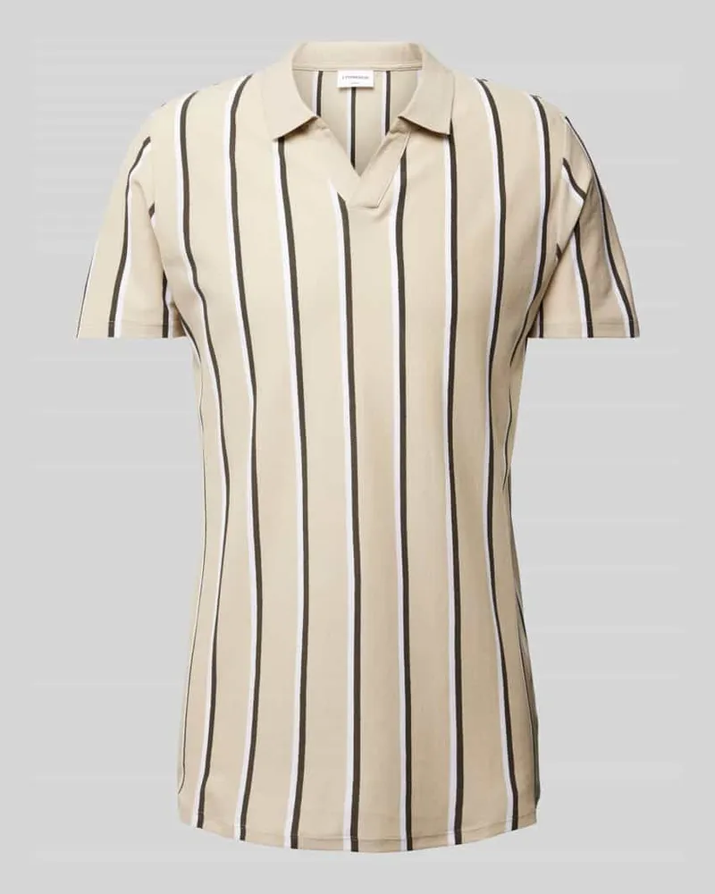 Lindbergh Poloshirt mit Streifenmuster Offwhite