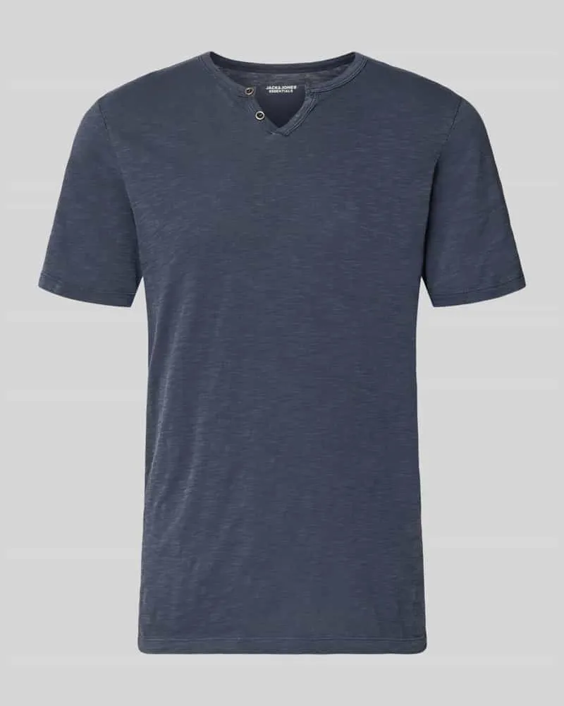 Jack & Jones T-Shirt aus Baumwolle Modell 'SPLIT Dunkelblau