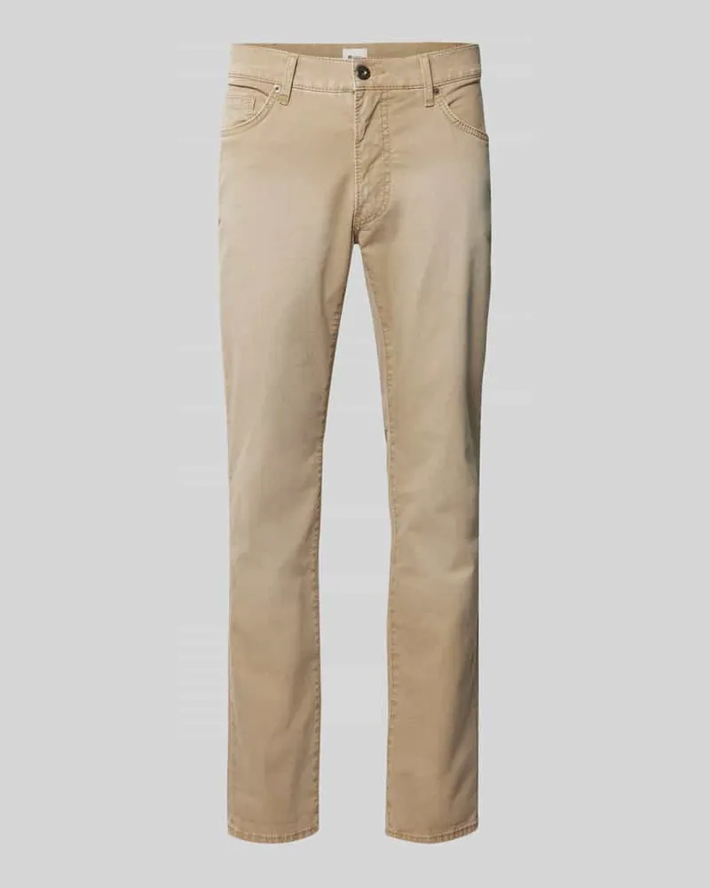 Brax Straight Fit Jeans mit Kontrastnähten Modell 'Chuck Beige