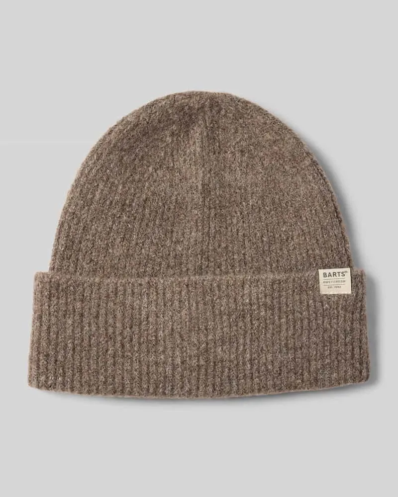 Barts Beanie mit Umschlag und Label-Detail Modell 'Willian Mittelbraun