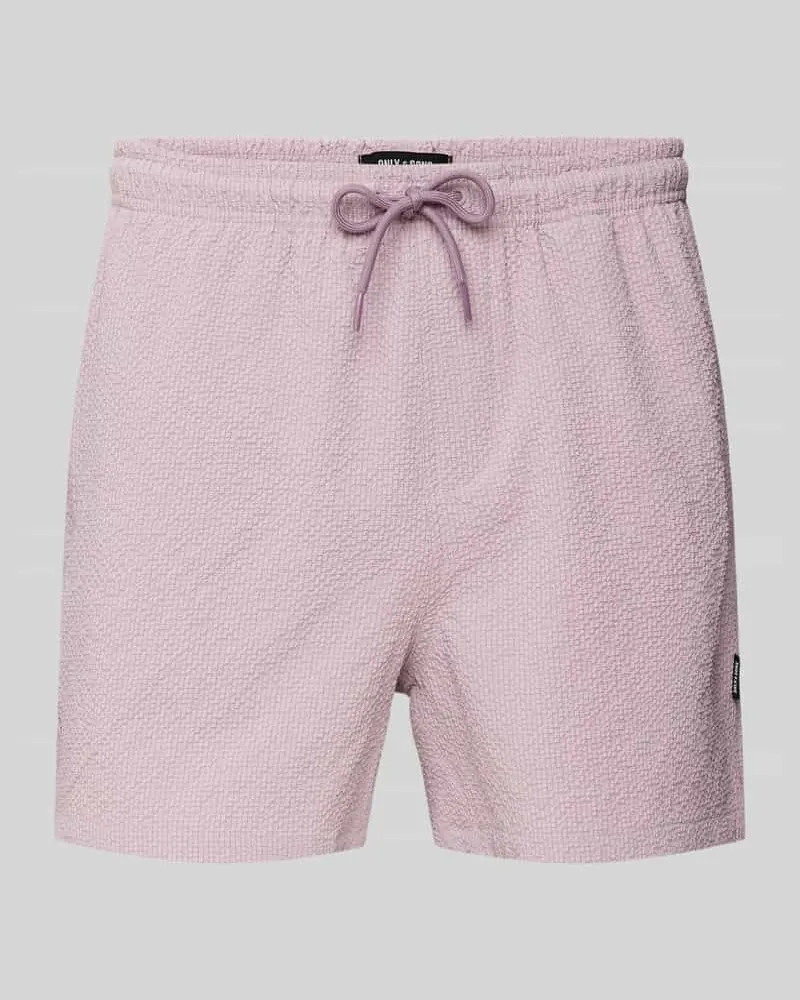 Only & Sons Regular Fit Badehose mit Strukturmuster Modell 'TED LIFE 