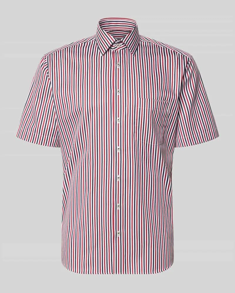 Eterna Regular Fit Business-Hemd aus Baumwolle mit Kentkragen Rot