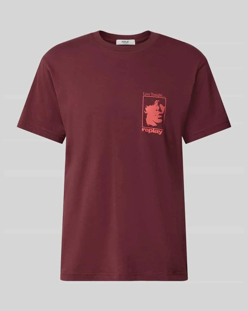 Replay T-Shirt mit Motiv-Print und Rundhalsausschnitt Royal