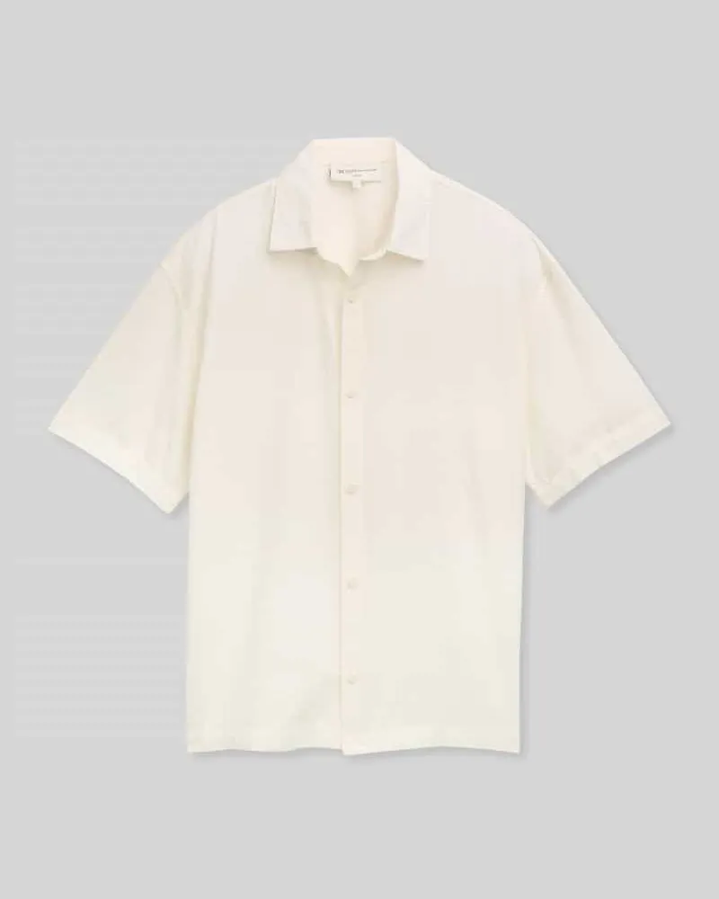 Tom Tailor Loose Fit Freizeithemd aus reiner Baumwolle Weiss