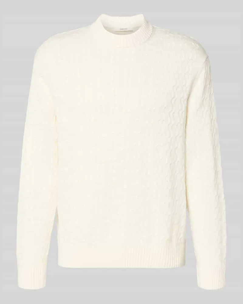 Selected Homme Regular Fit Strickpullover aus reiner Baumwolle Modell 'PHILIP Offwhite