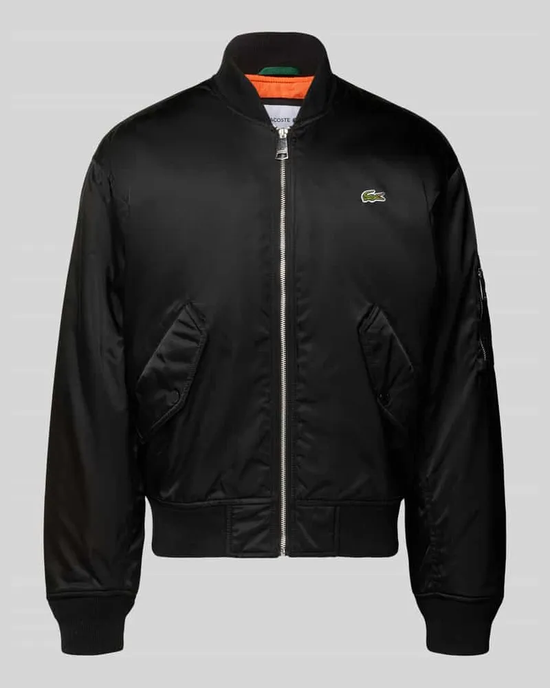 Lacoste Regular Fit Bomberjacke aus Satin Black
