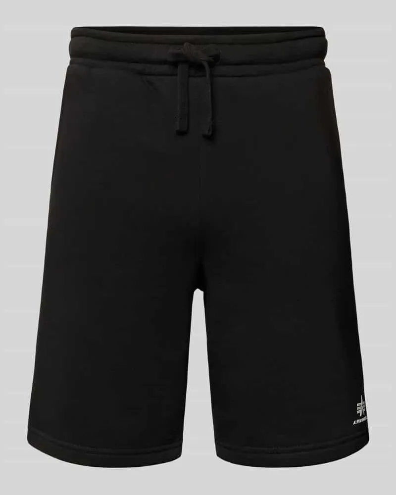 Alpha Industries Shorts mit Eingrifftaschen und Logo-Print Black
