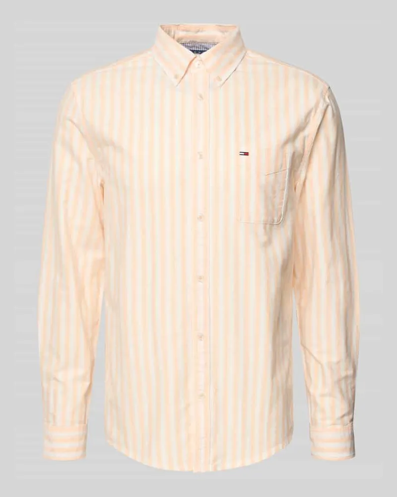 Tommy Hilfiger Regular Fit Freizeithemd aus reiner Baumwolle Orange