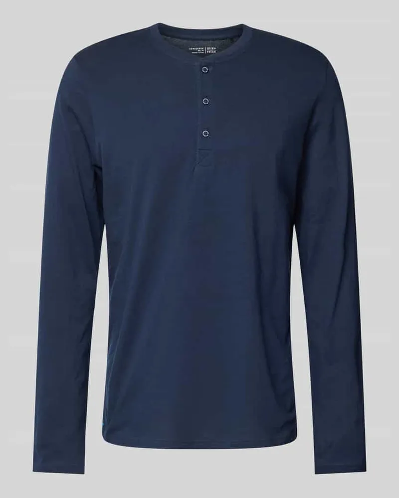 Schiesser Longsleeve mit kurzer Knopfleiste 