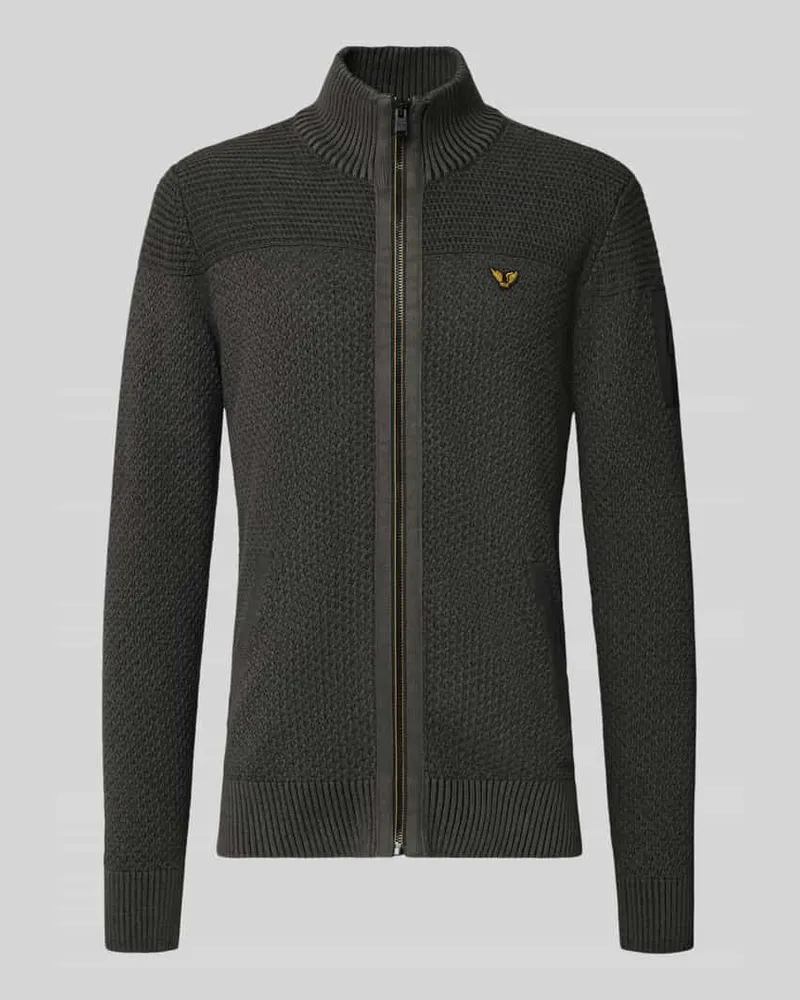 PME Legend Strickjacke mit Reißverschluss Oliv