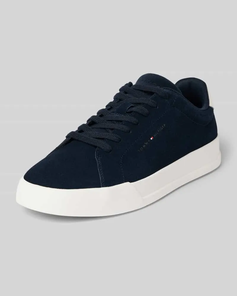 Tommy Hilfiger Low Top Sneaker aus Veloursleder Modell 'COURT CORE Dunkelblau