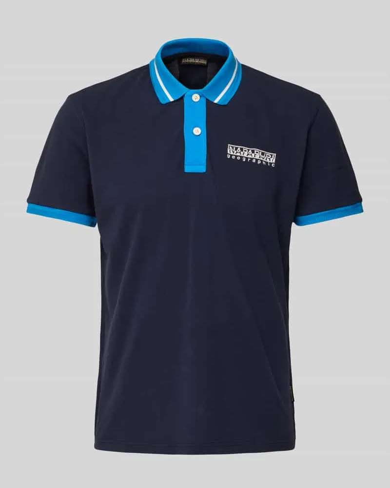 Napapijri Regular Fit Poloshirt mit Label-Stitching Modell 'E-MURLO Marine