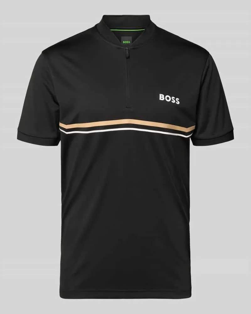 HUGO BOSS Slim Fit Poloshirt mit Logo-Print Modell 'TOC SPIN BODYMAPP 1027 Black