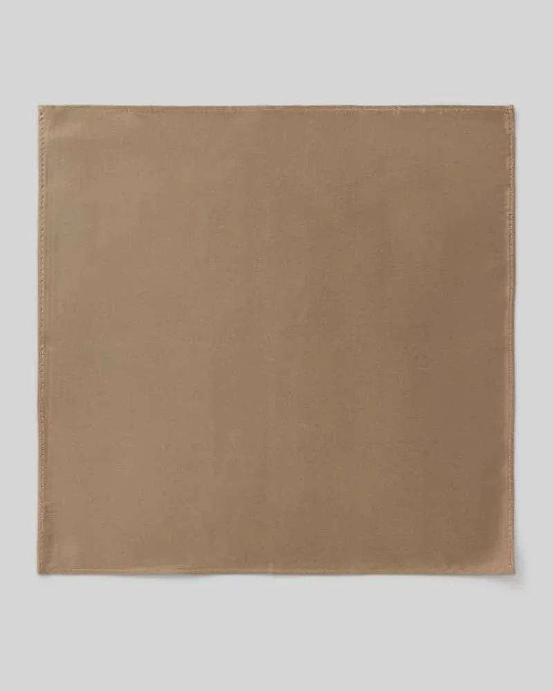 Monti Fein strukturiertes Einstecktuch aus Seide Mittelbraun