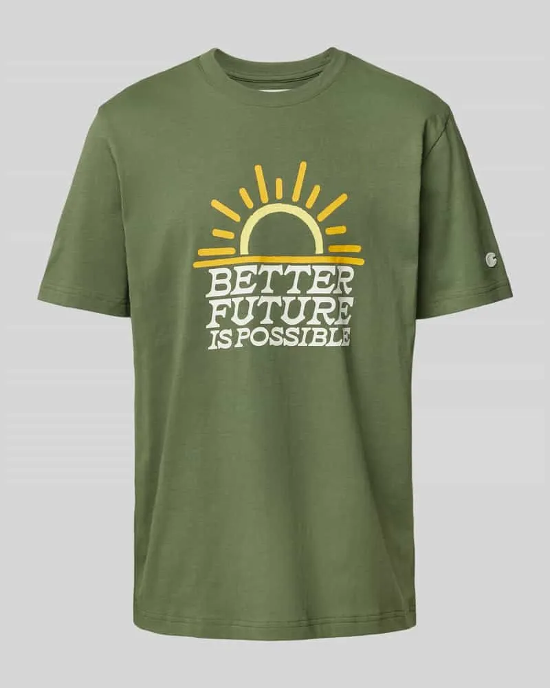 Champion T-Shirt mit Label-Details Oliv