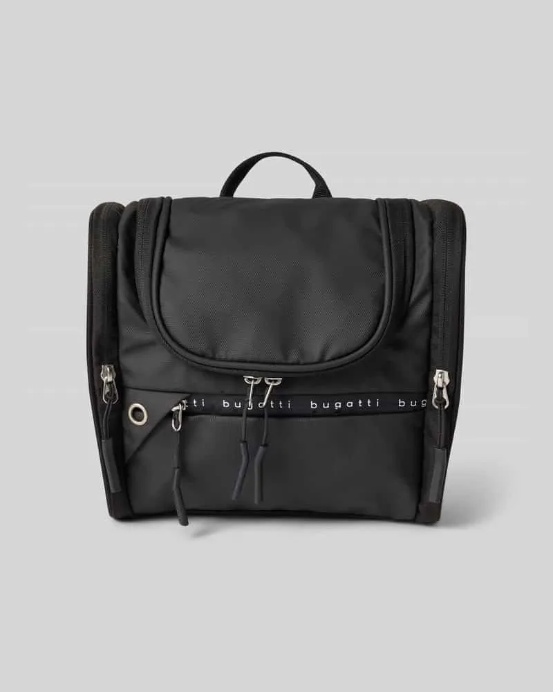 Bugatti Kulturbeutel mit Tragehenkel Modell 'Blanc Black