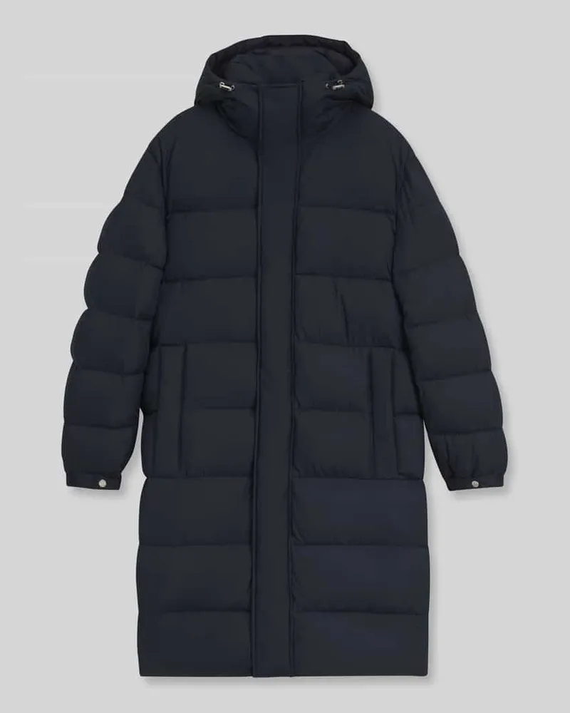 HUGO BOSS Regular Fit Steppmantel mit Kapuze Marine